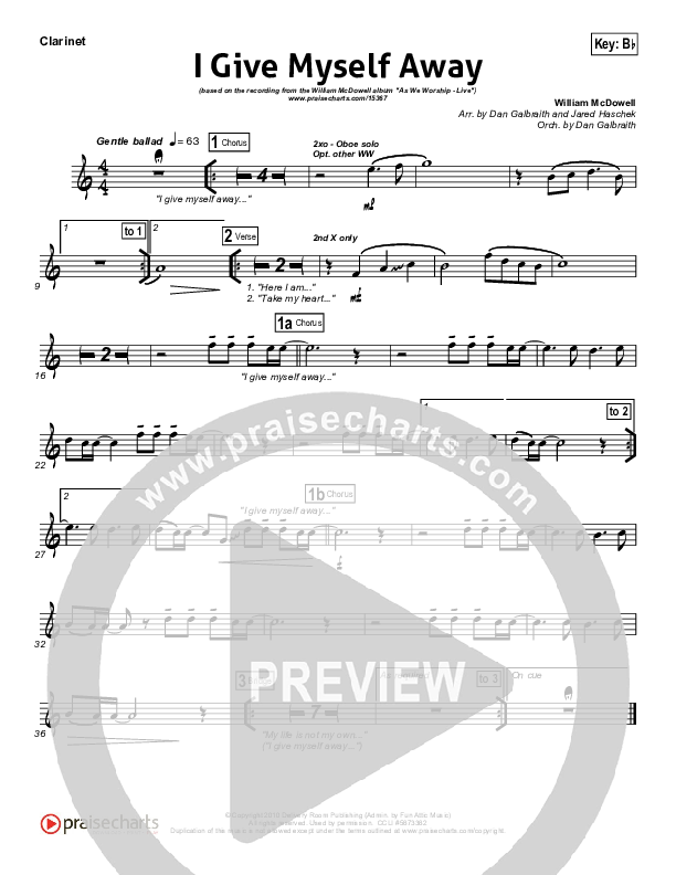 I Give Myself Away Wind Pack (William McDowell)