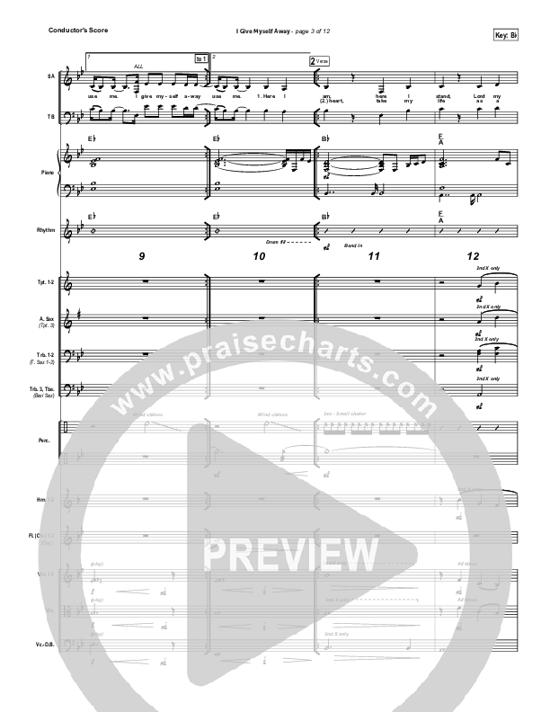 I Give Myself Away Conductor's Score (William McDowell)