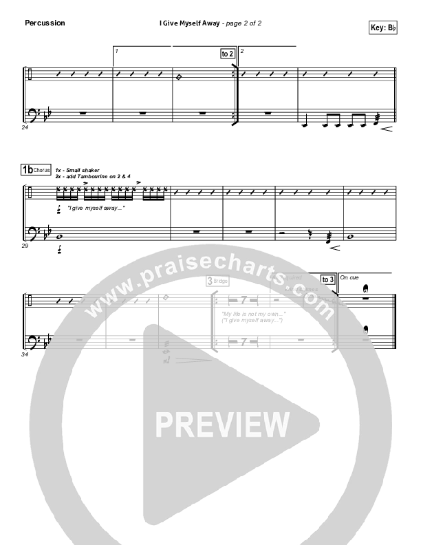 I Give Myself Away Percussion (William McDowell)