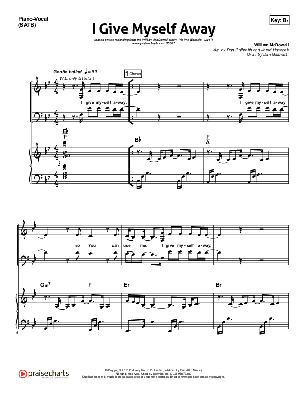 I Give Myself Away - Chords, PDF, Song Structure