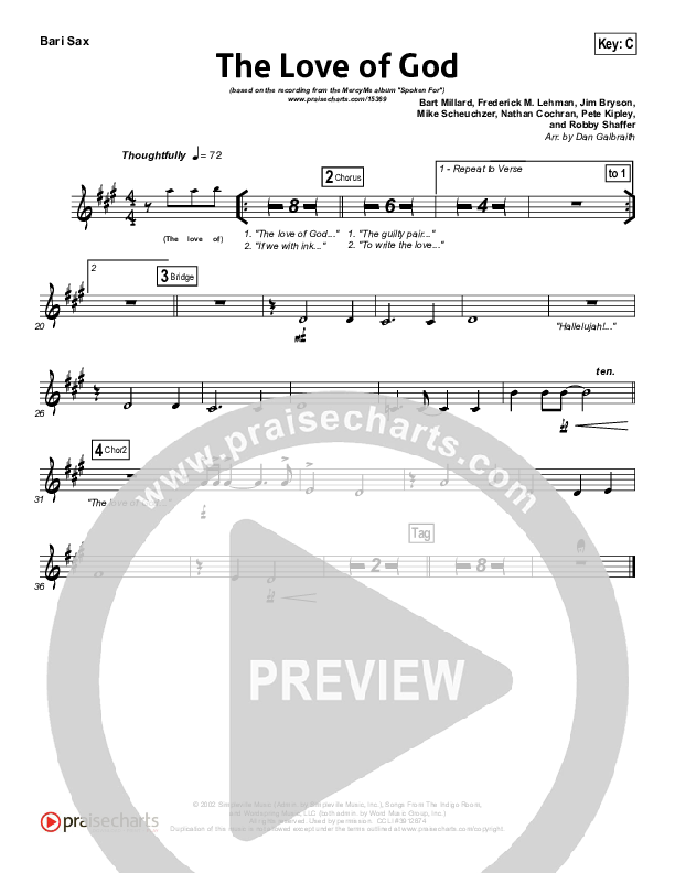 The Love Of God Bari Sax (MercyMe)