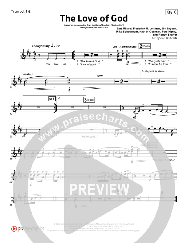 The Love Of God Brass Pack (MercyMe)