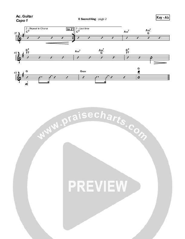 O Sacred King Acoustic Guitar (Matt Redman)