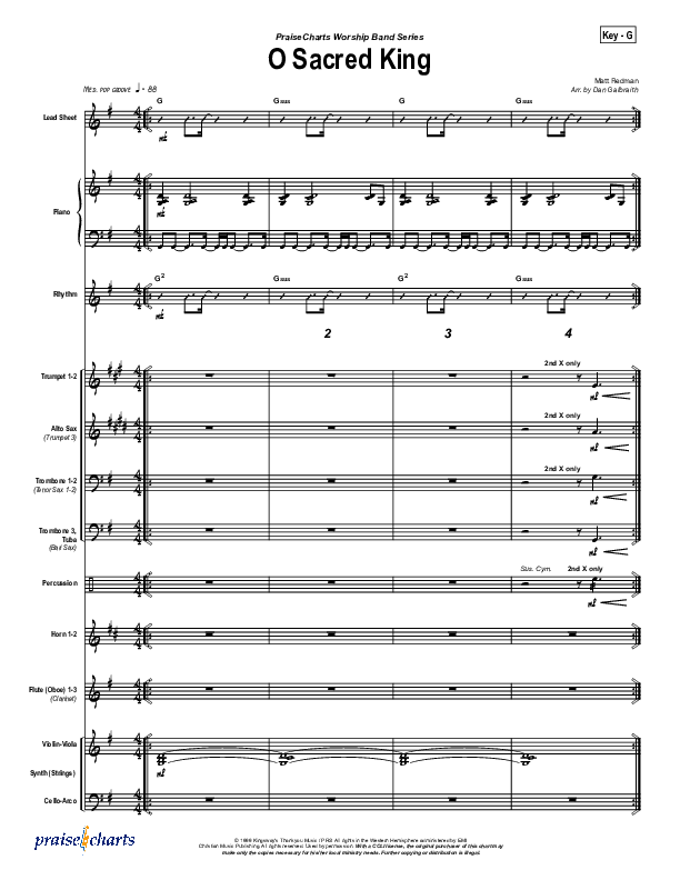 O Sacred King Conductor's Score (Matt Redman)