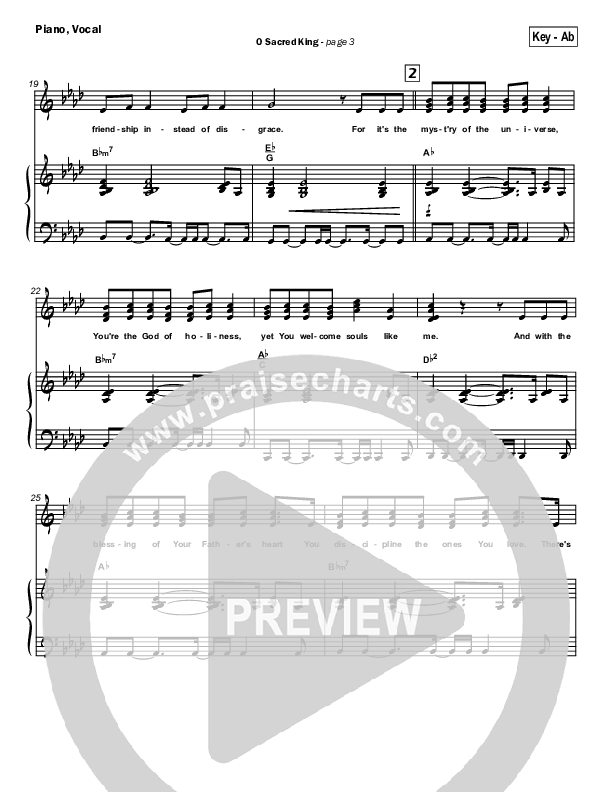 O Sacred King Piano/Vocal (SATB) (Matt Redman)