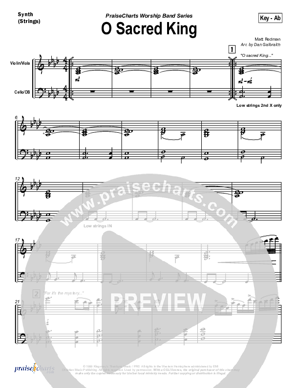 O Sacred King Synth Strings (Matt Redman)