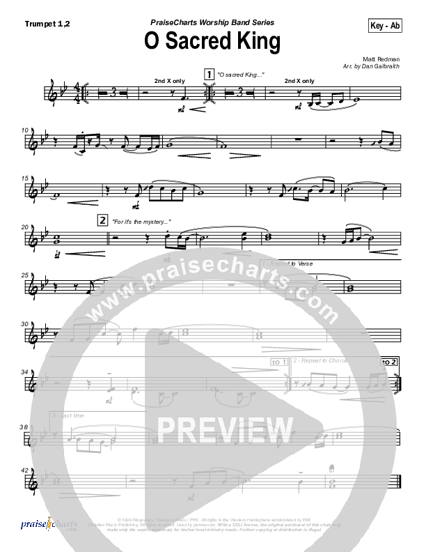 O Sacred King Trumpet 1,2 (Matt Redman)