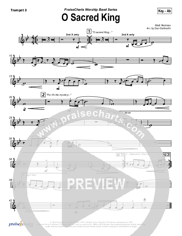 O Sacred King Trumpet 3 (Matt Redman)