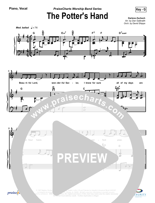The Potter's Hand Sheet Music PDF (Hillsong Worship) PraiseCharts
