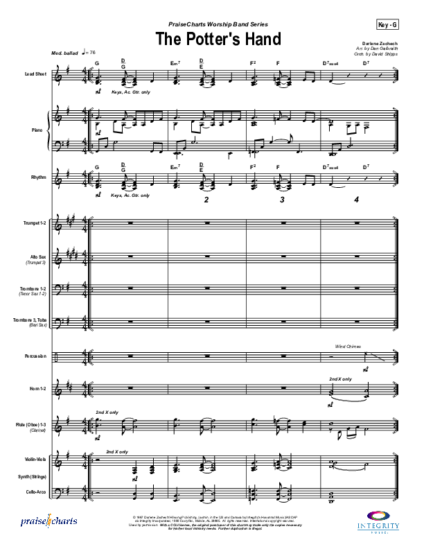 The Potter's Hand Conductor's Score (Hillsong Worship)