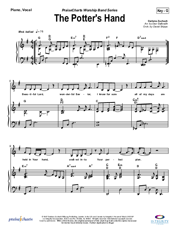 The Potter's Hand Sheet Music PDF (Hillsong Worship) PraiseCharts