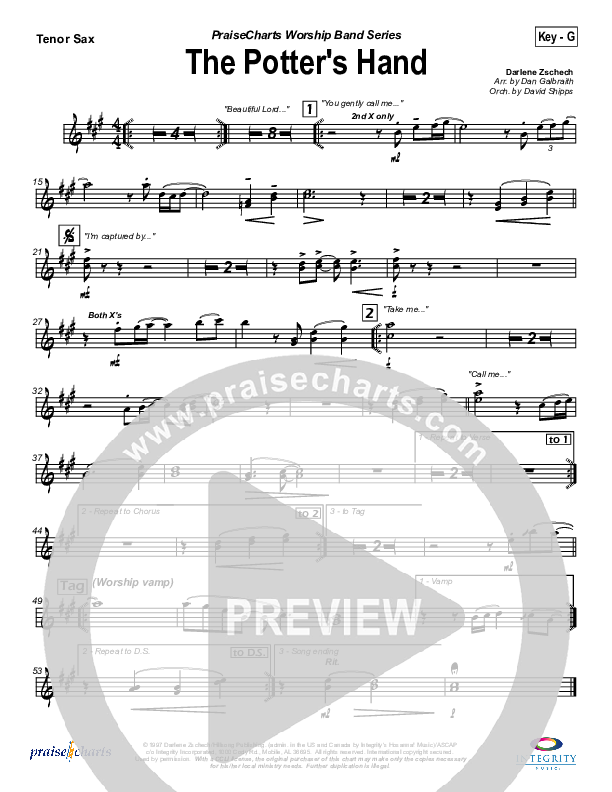 The Potter's Hand Tenor Sax 2 (Hillsong Worship)