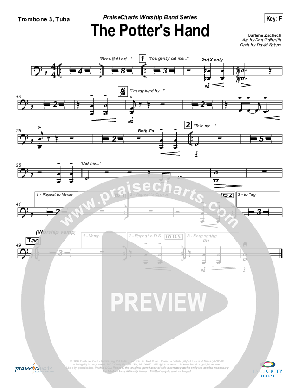 The Potter's Hand Trombone 3/Tuba (Hillsong Worship)