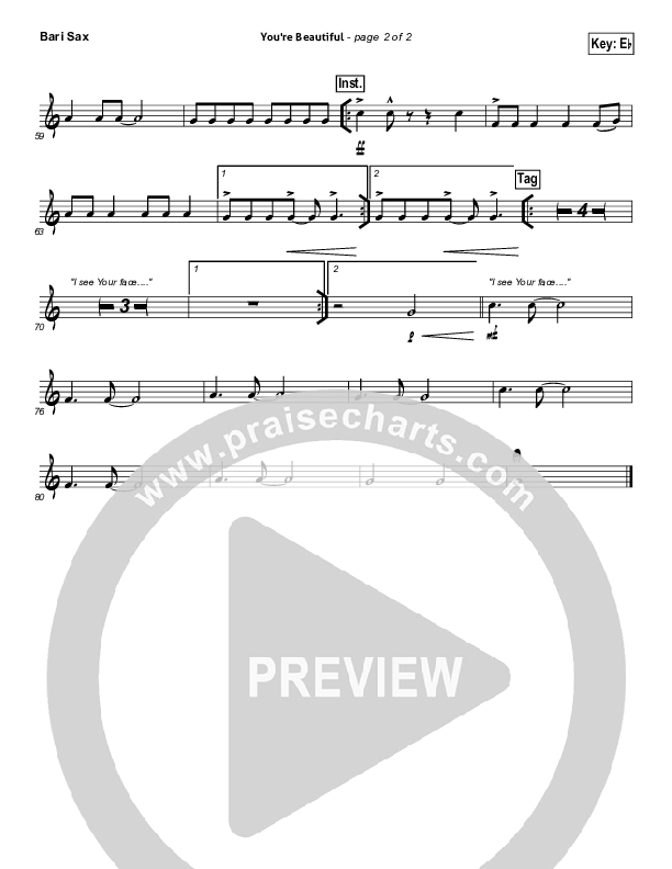 You're Beautiful Bari Sax (Phil Wickham)