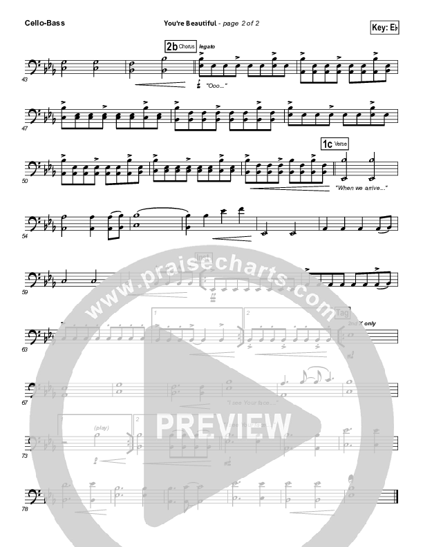 You're Beautiful Cello/Bass (Phil Wickham)