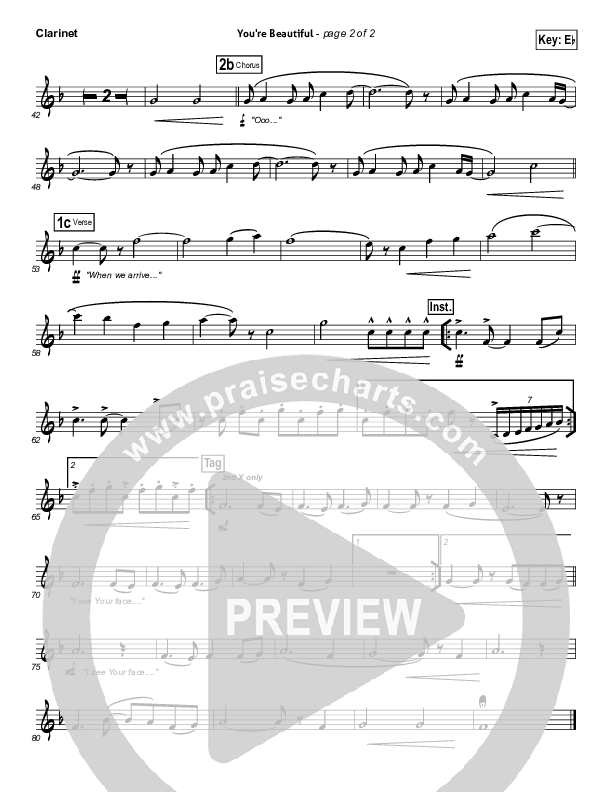 You're Beautiful Clarinet (Phil Wickham)