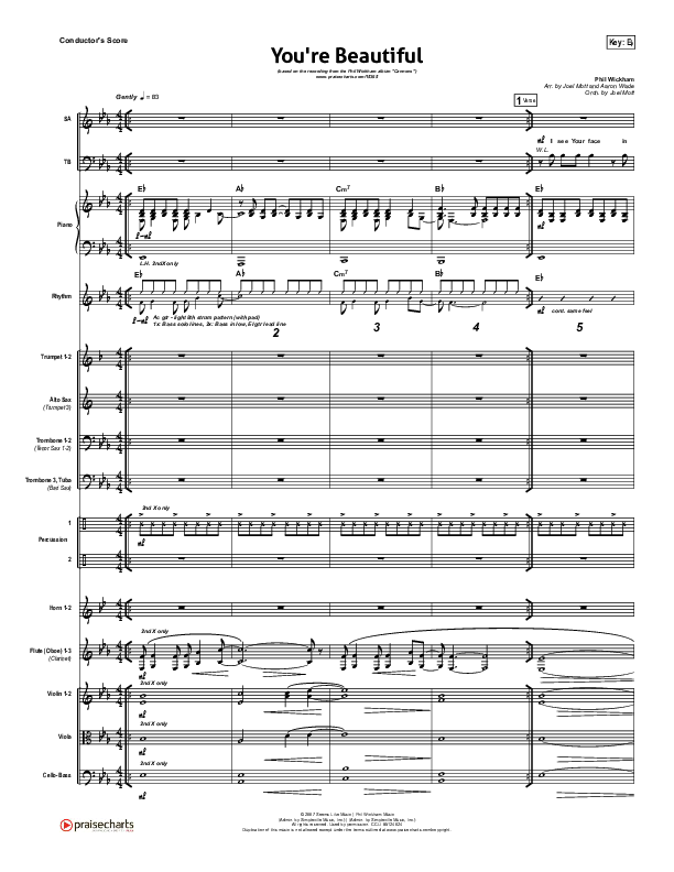 You're Beautiful Conductor's Score (Phil Wickham)