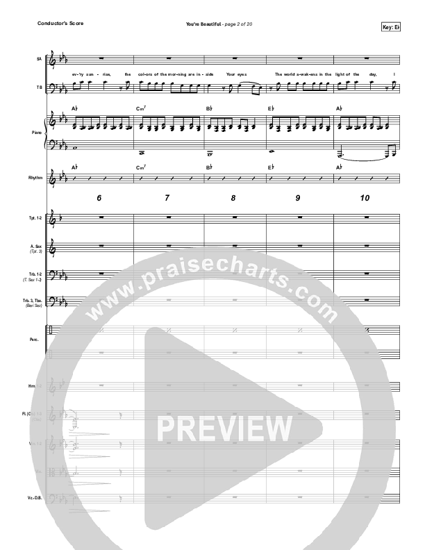 You're Beautiful Conductor's Score (Phil Wickham)
