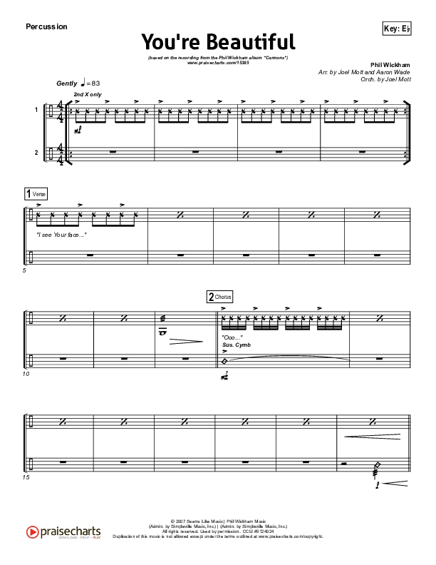 You're Beautiful Percussion (Phil Wickham)