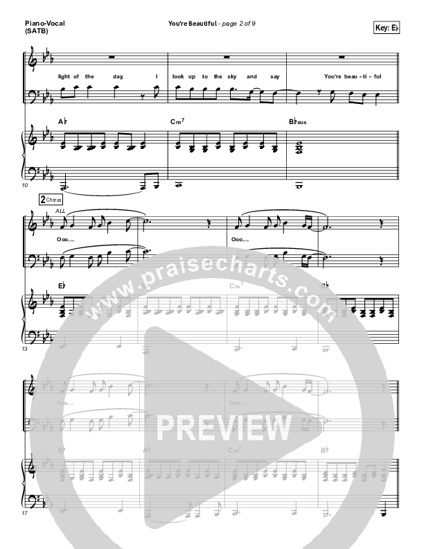 You're Beautiful Piano/Vocal (Phil Wickham)