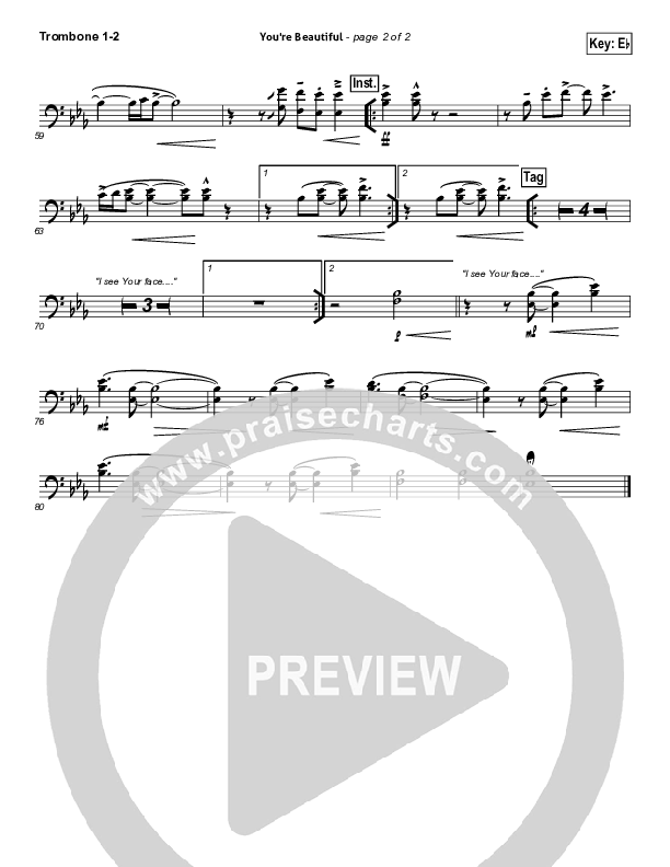 You're Beautiful Trombone 1/2 (Phil Wickham)