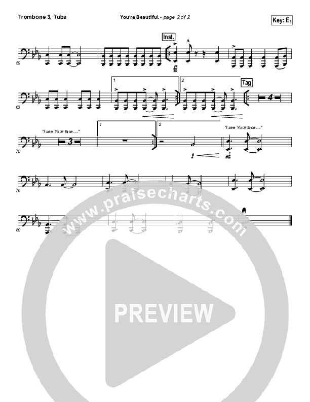 You're Beautiful Trombone 3/Tuba (Phil Wickham)