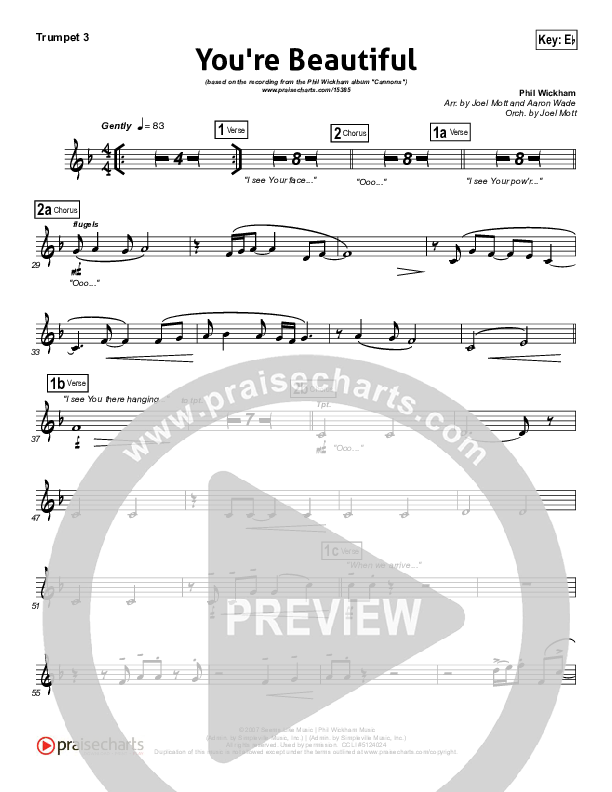 You're Beautiful Trumpet 3 (Phil Wickham)