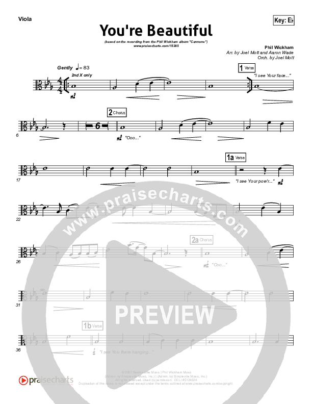 You're Beautiful Viola (Phil Wickham)