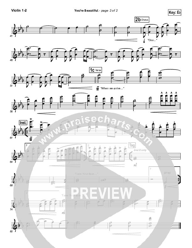 You're Beautiful Violin 1/2 (Phil Wickham)