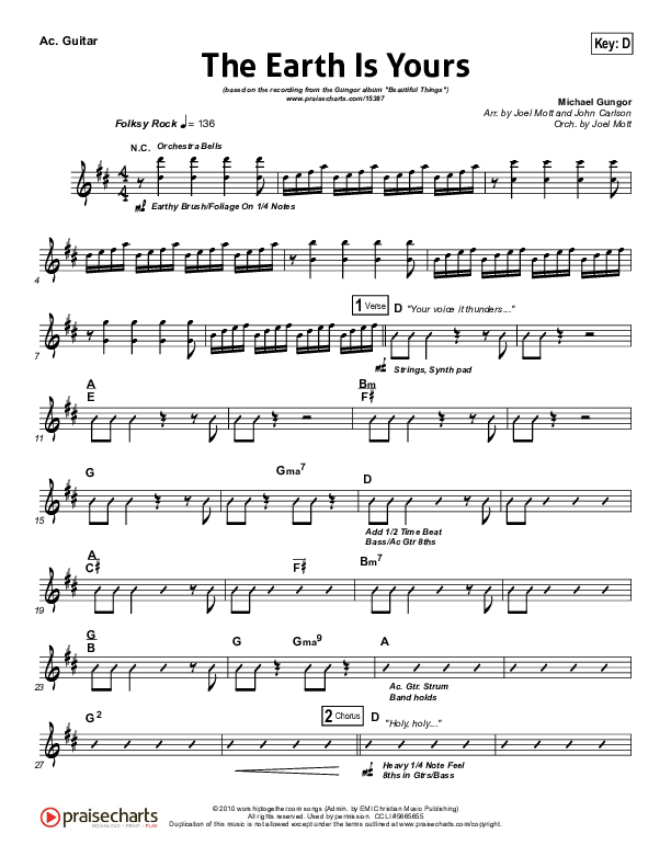 The Earth Is Yours Acoustic Guitar (Gungor)