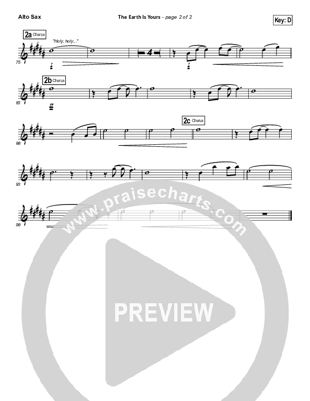 The Earth Is Yours Alto Sax (Gungor)