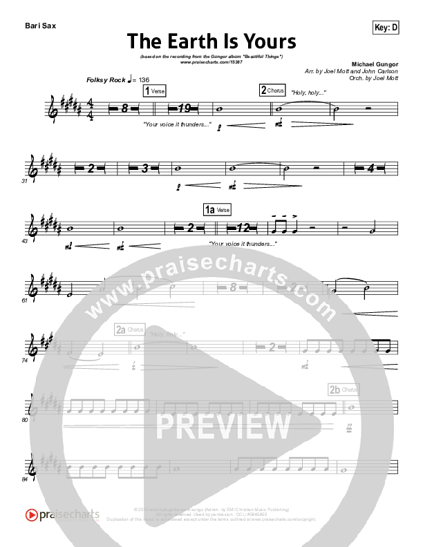 The Earth Is Yours Bari Sax (Gungor)