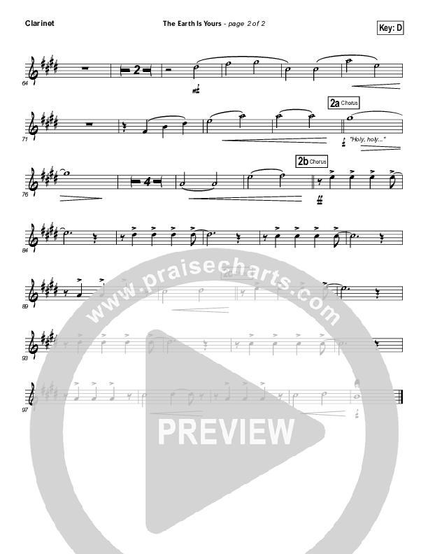 The Earth Is Yours Clarinet (Gungor)