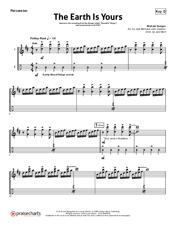 The Earth Is Yours Percussion (Gungor)