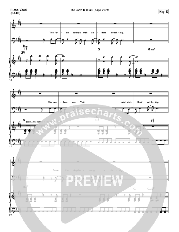 The Earth Is Yours Piano/Vocal (Gungor)