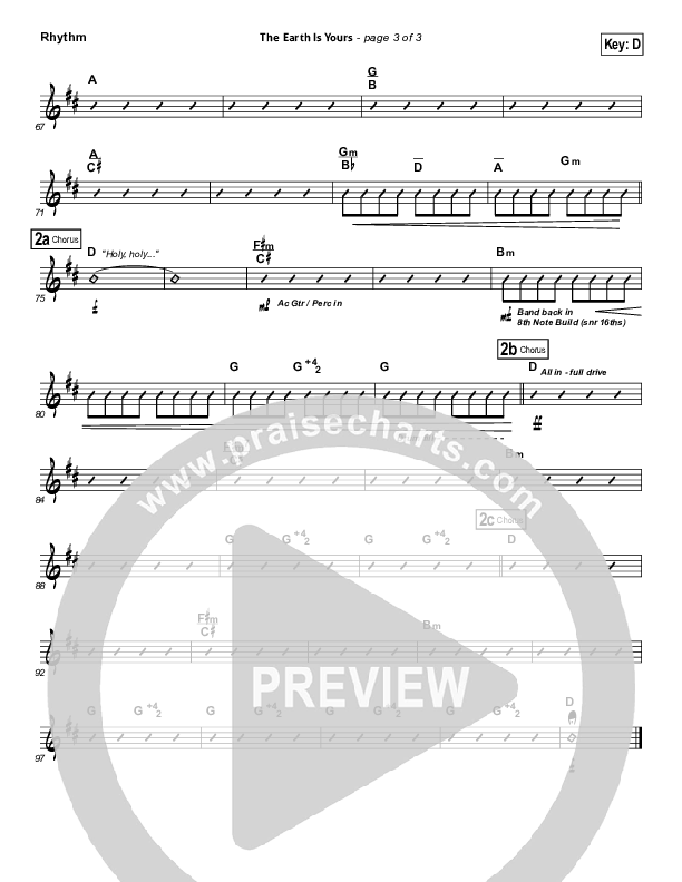 The Earth Is Yours Rhythm Chart (Gungor)