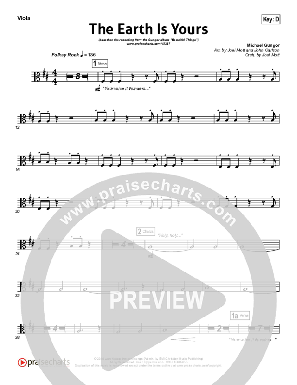 The Earth Is Yours Viola (Gungor)