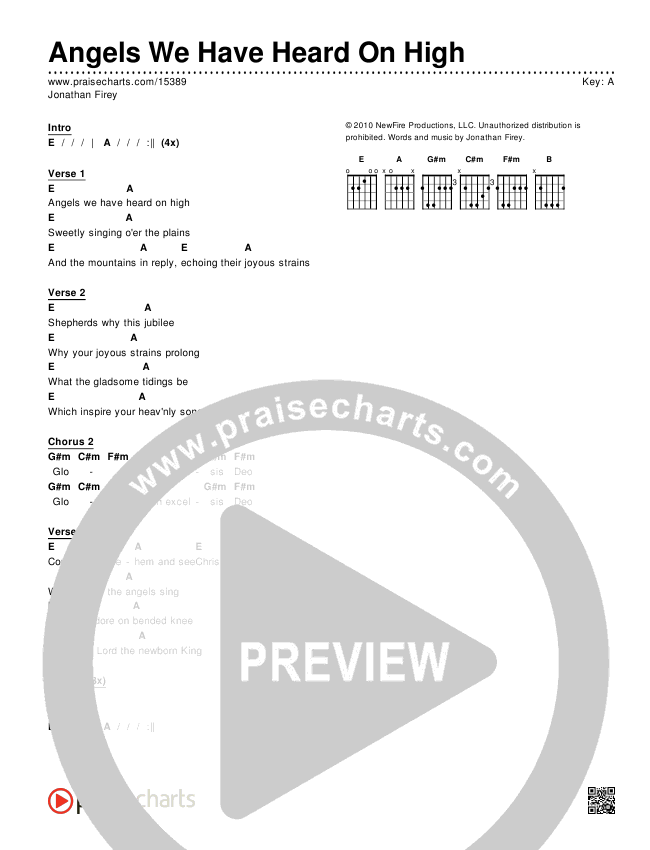 Angels We Have Heard On High Chords & Lyrics (Jonathan Firey)