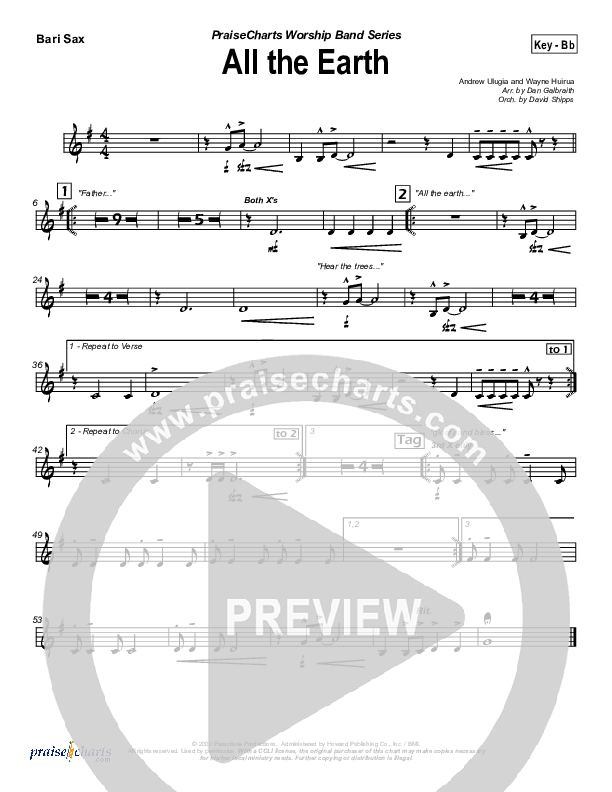 All The Earth Bari Sax (Parachute Band)