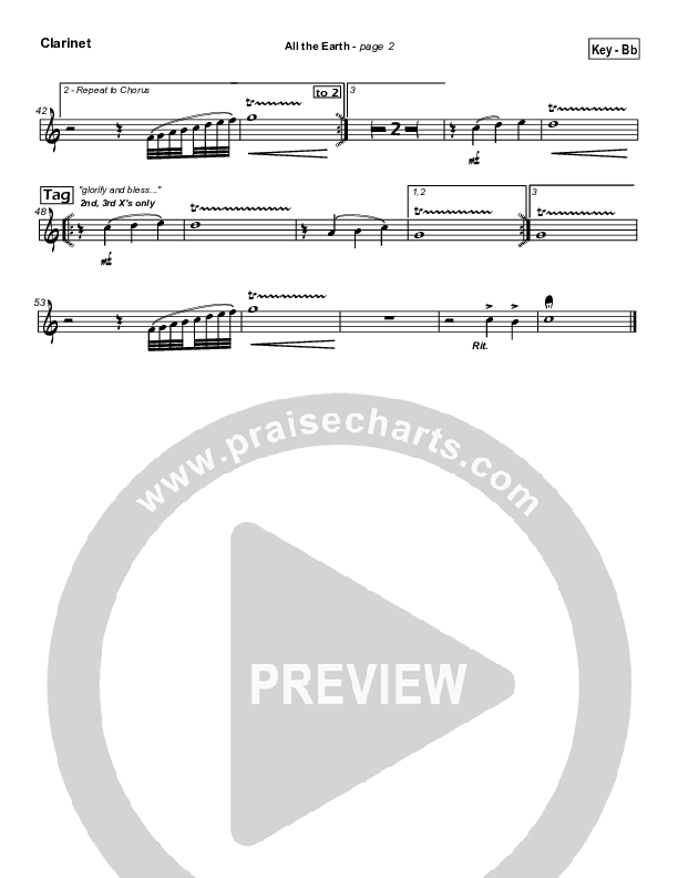 All The Earth Clarinet (Parachute Band)