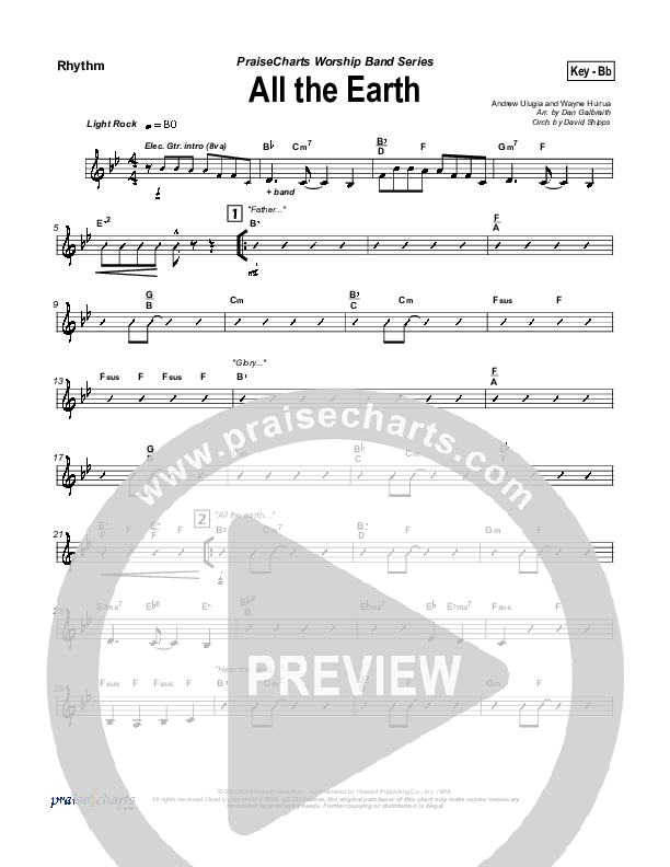 All The Earth Rhythm Chart (Parachute Band)