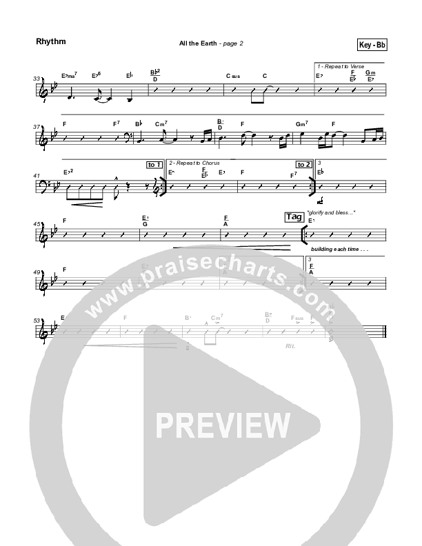 All The Earth Rhythm Chart (Parachute Band)