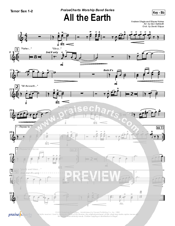 All The Earth Tenor Sax 1/2 (Parachute Band)