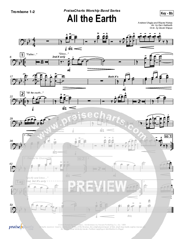 All The Earth Trombone 1/2 (Parachute Band)