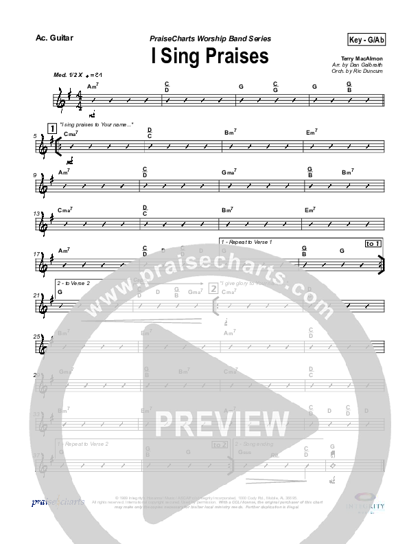 I Sing Praises Acoustic Guitar (Terry MacAlmon)