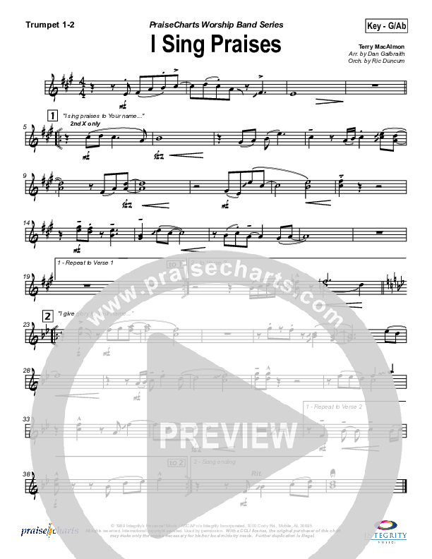 I Sing Praises Brass Pack (Terry MacAlmon)