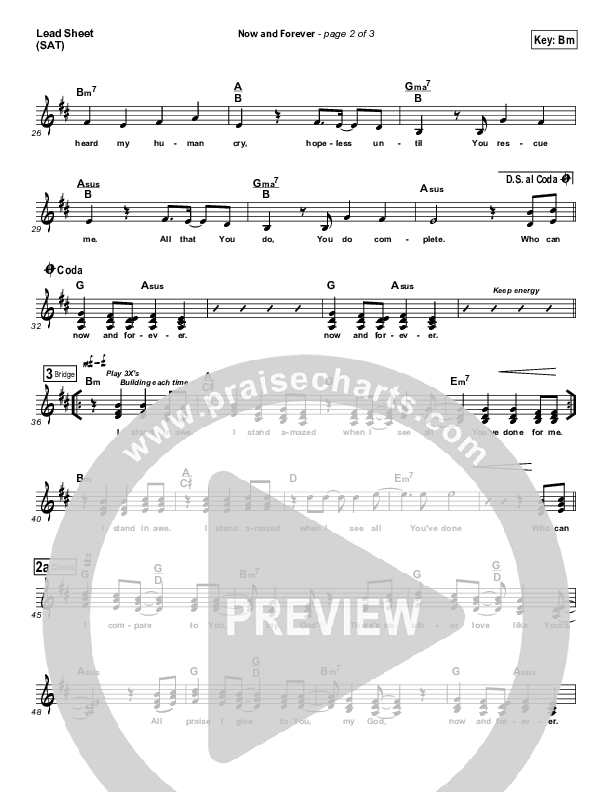 Now And Forever Lead Sheet (One Sonic Society)