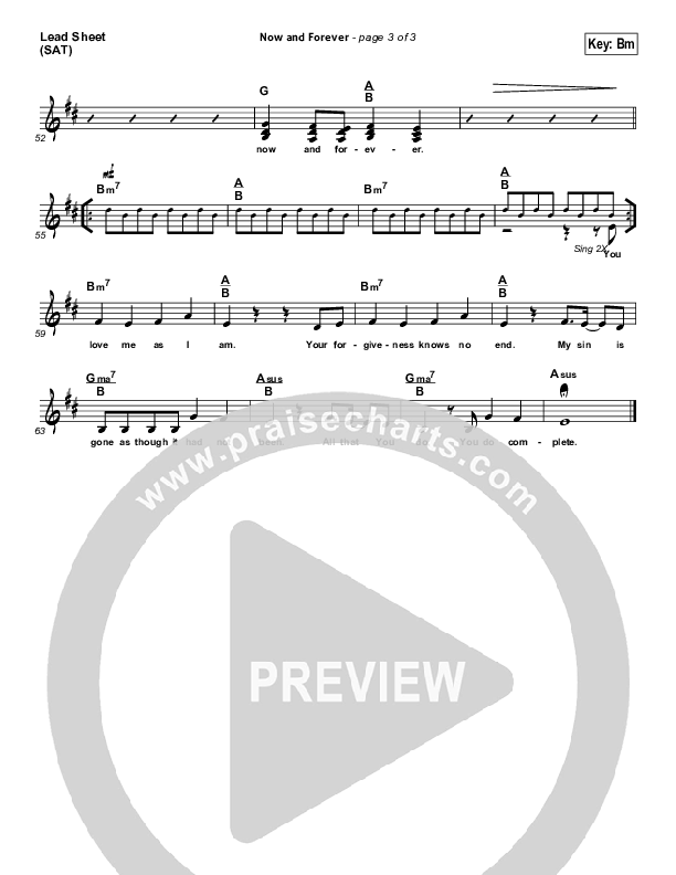 Now And Forever Lead Sheet (One Sonic Society)