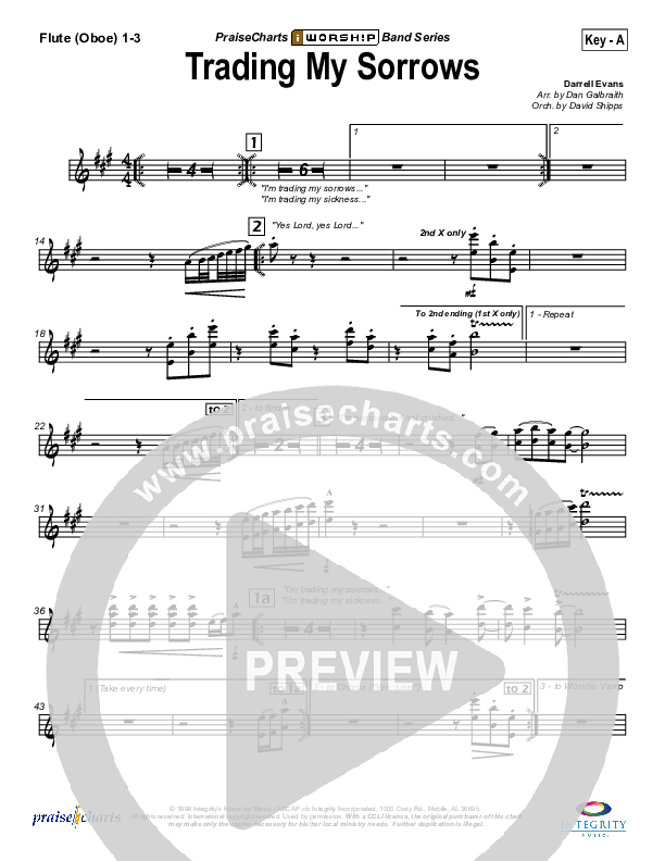 Trading My Sorrows Wind Pack (Darrell Evans)