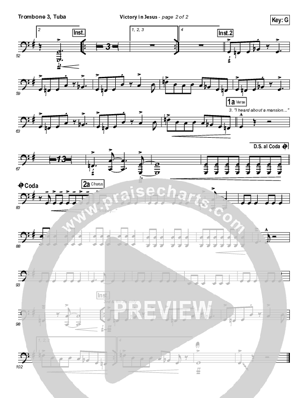 Victory In Jesus Trombone 3/Tuba (Travis Cottrell)